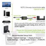 192kHz DAC Converter Digital to Analog Converter Digital Optical SPDIF Toslink to Analog Stereo Audio RCA L/R Audio Adapter with Optical Cable for HDTV Blu Ray DVD Amps (RCA Male) - Retail: $13