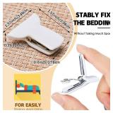 12 Pieces Padded Comforter Clips White Duvet Clips Padded Blanket Fasteners to Secure Bedding for Preventing Comforters From Shifting Inside Duvet Cover Sweet Sleeping - Retail: $10