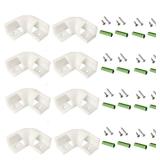 8-Pack 16MM Wide V Shape LED Strip Channel 90 Degree White Connector,Under Cabinet 45 Curved Cover profile Corner Kit,Inner Right Angle Turning link Solution With Mounting Kit (White) - Retail: $9