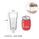 Set of 8 Highball Drinking Glasses, 12oz Lead-Free Tempered Water Glasses Thick Heavy Base, Clear Iced Hot Tea Glassware for Cocktail, Juice, Milkshake, Soda Beer Tumbler Cup - Retail: $29