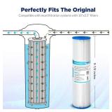 Membrane Solutions 20 Micron Pleated Polyester Sediment Water Filter 10x2.5" Replacement Cartridge Universal Whole House Pre-Filter Compatible with W50PE, WFPFC3002, SPC-25-1050, FM-50-975 - 4 Pack - 