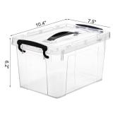 Nicunom 6 Quart Clear Storage Latch Box, Plastic Storage Bins with Lids, Latching Box with Handle, Stackable Storage Containers for Organizing