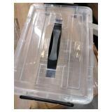 Nicunom 6 Quart Clear Storage Latch Box, Plastic Storage Bins with Lids, Latching Box with Handle, Stackable Storage Containers for Organizing