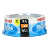 Maxell 638006 4.7 GB 16x DVD-R Spindle Recordable Disc - Gold (15/Pack)