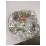 Veryhome Christmas Wreath with Lights, Christmas Reef for Front Door Window,18