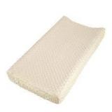 Nozaam - Baby Plush Minky Dot Changing Pad Cover - Ultra-Soft Stretchy Fitted Cover for Standard Nursery Changing Pad (Khaki)