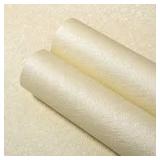 KAILOK Beige Silk Wallpaper Self Adhesive Peel and Stick Contact Paper Removable Textured Wallpaper for Bedroom Livingroom Other Wall Easy to Use 23.6\"Ã196\"