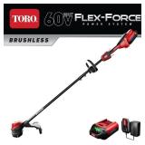 Toro Flex Force 60V Brushless 13/15   String Trimmer with Battery & Charger