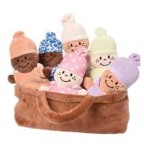 Creative Minds Basket of Babies Soft Baby Dolls, Sensory Toys, Multicultural, Diversity, Inclusion and Social Emotional Learning, Baby Toys for All Ages, Set of 6 Plush Dolls, Multicolor