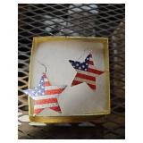 American Flag Star Earrings