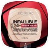 L Oreal Paris Infallible Fresh Wear 24 Hr Powder Foundation Makeup  140 Pearl  0.31 oz