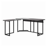 Quest Gaming L Desk with CPU Stand Gray - Ntense: Modern Style, MDF Surface, Metal Frame, No Storage, for All Ages
