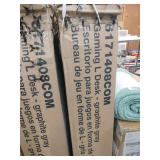 Quest Gaming L Desk with CPU Stand Gray - Ntense: Modern Style, MDF Surface, Metal Frame, No Storage, for All Ages