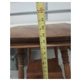 Oak Two-Tier Parlor Table with Spiral Legs