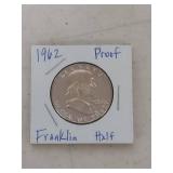 1962 Silver Proof Franklin Half Dollar