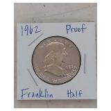 1962 Silver Proof Franklin Half Dollar