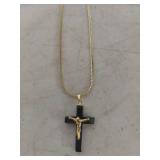 Black Onyx Crucifix Necklace