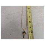 Black Onyx Crucifix Necklace