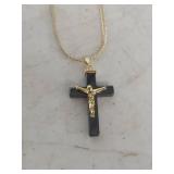 Black Onyx Crucifix Necklace
