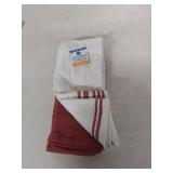 Red Striped Cotton Kitchen Towels - 3 Pack Set