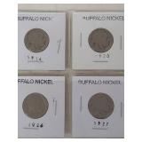 Card of 8 Buffalo Nickels