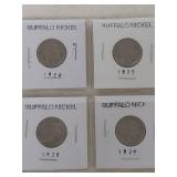 Card of 8 Buffalo Nickels