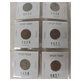 3 Cards of Lincoln Wheat Penny