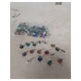 Pewter Figurines on Colored Glass Bases