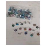 Pewter Figurines on Colored Glass Bases