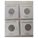 Card of 6 Buffalo Nickels