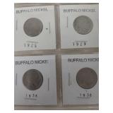 Card of 6 Buffalo Nickels