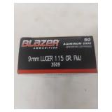 CCI Blazer 9mm Luger 115gr FMJ Ammunition - 50 Rounds