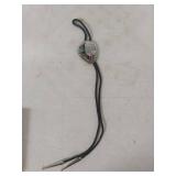 Native American Bolo Tie with Turquoise and Coral