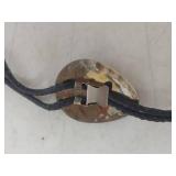 Native American Bolo Tie with Turquoise and Coral