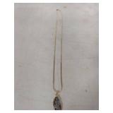 Brown Agate Slice Pendant Necklace