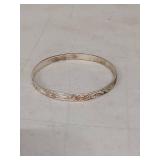 Sterling Silver Floral Engraved Bangle