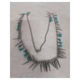 Turquoise and Spike Statement Necklace