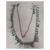 Turquoise and Spike Statement Necklace