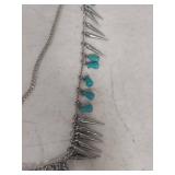 Turquoise and Spike Statement Necklace