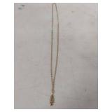 Owl Pendant Necklace with Green Eyes