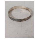Sterling Silver Etched Bangle Bracelet
