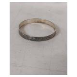 Sterling Silver Etched Bangle Bracelet