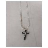 Crucifix Necklace with Black Onyx Cross