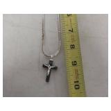 Crucifix Necklace with Black Onyx Cross