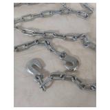 Heavy Duty Steel Chain with Hooks 12 ft