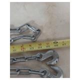 Heavy Duty Steel Chain with Hooks 12 ft