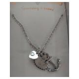 Anchor and Heart Charm Necklace
