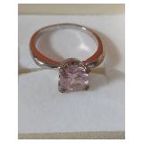 Pink Solitaire Ring in Gift Box