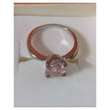 Pink Solitaire Ring in Gift Box