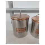 Hammered Stainless Steel and Copper Kitchen Canister Set